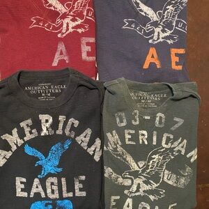 American Eagle Outfitters Vintage Graphic Long Sleeve Thermal Knit Bundle of 4